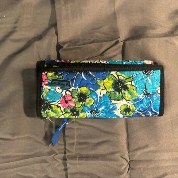 Donna Sharp Blue & Green Quilted Purse and Matching Wallet - Picture 6 of 9